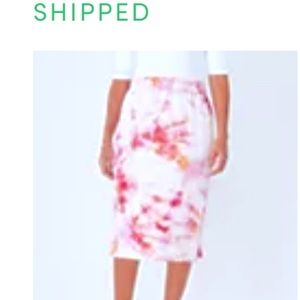 Fun spring pull on waist pencil skirt